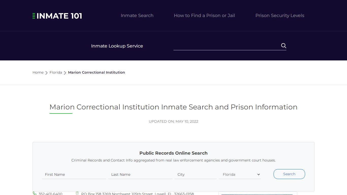 Marion Correctional Institution Inmate Search, Visitation ...