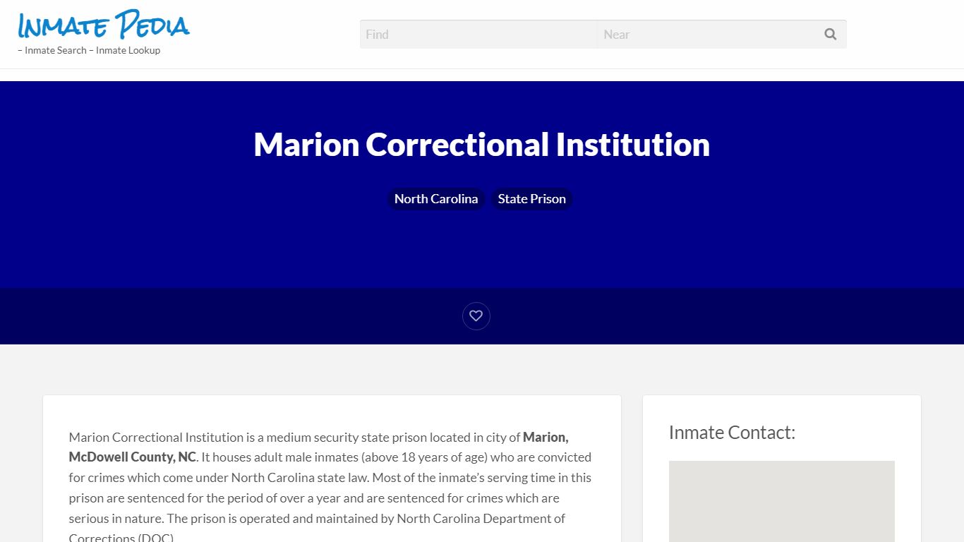 Marion Correctional Institution – Inmate Pedia – Inmate ...
